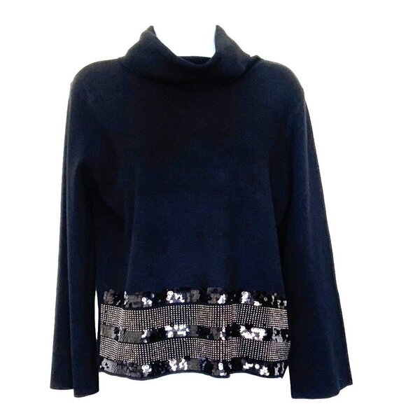 NWT Passione Moda rhynstones & sequins roll collar - Picture 1 of 6